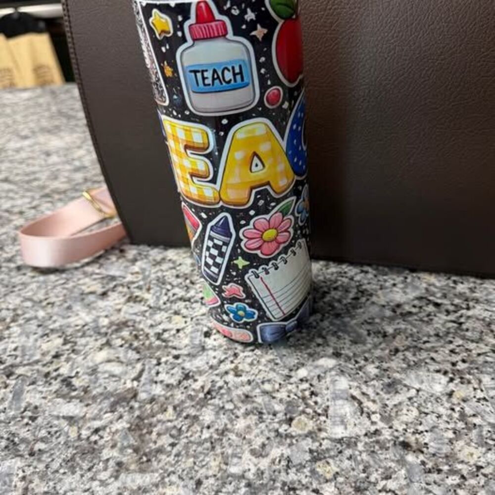 Teacher Themed Skinny Tumbler